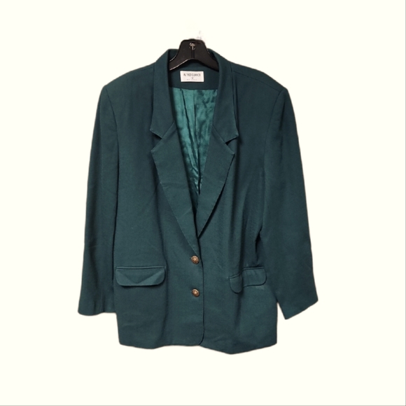 Alfred Dunner 100% Wool Women's Long Sleeve Hunter Green Blazer Size 12 - Picture 1 of 5
